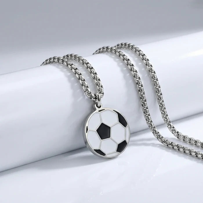 Stainless Steel Sports Pendant with Matching Chain (Soccer-Basketball-Baseball) 18in