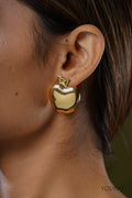 Statement Apple Studs, Anti-Tarnish Steel Earrings