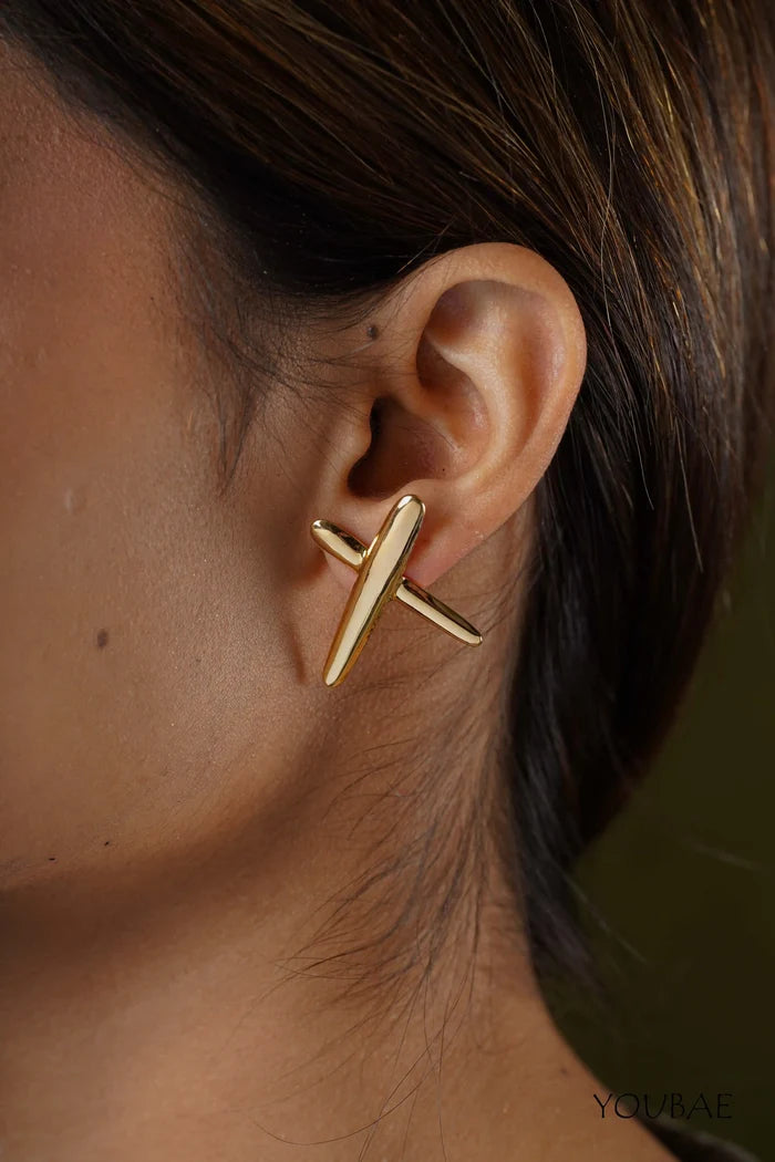 Statement Cross Studs ,Anti-Tarnish Steel Earrings