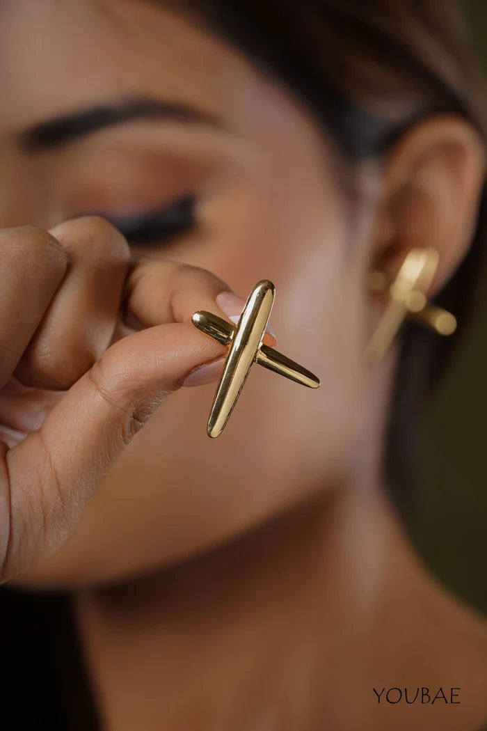 Statement Cross Studs ,Anti-Tarnish Steel Earrings