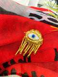 Statement Evil Eye Drop Brooch