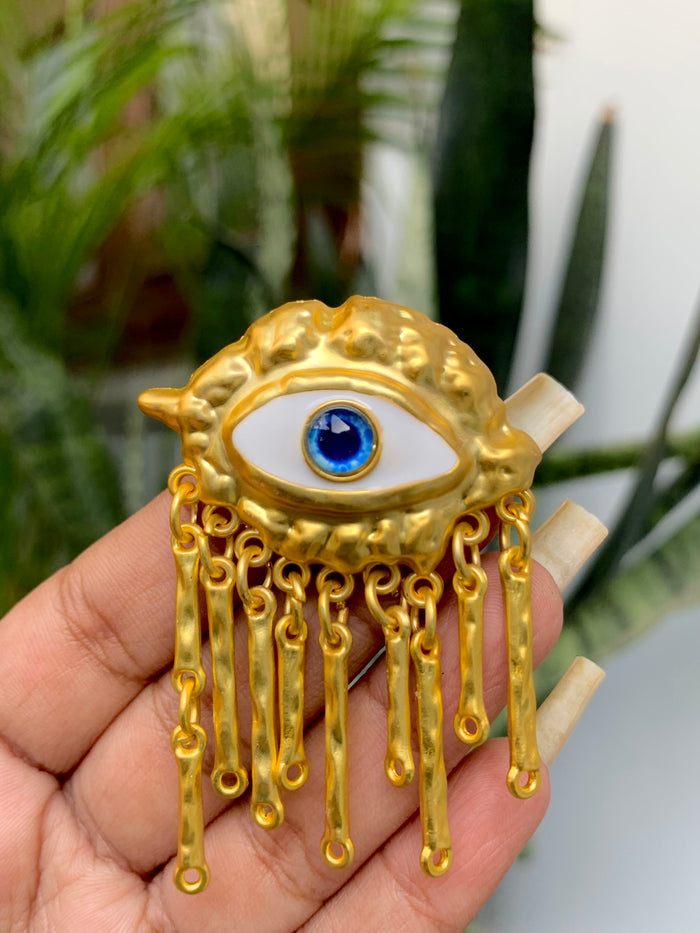 Statement Evil Eye Drop Brooch