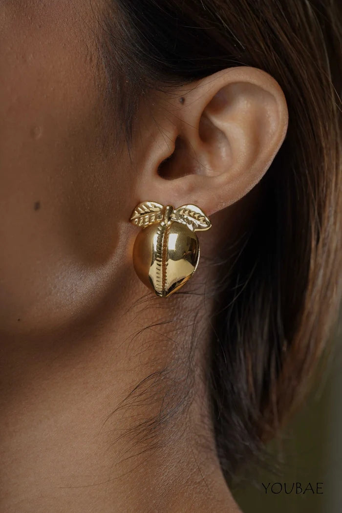 Statement Pear Studs, Anti-Tarnish Steel Earrings