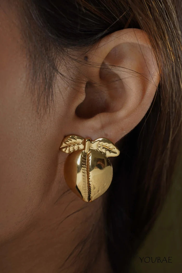 Statement Pear Studs, Anti-Tarnish Steel Earrings