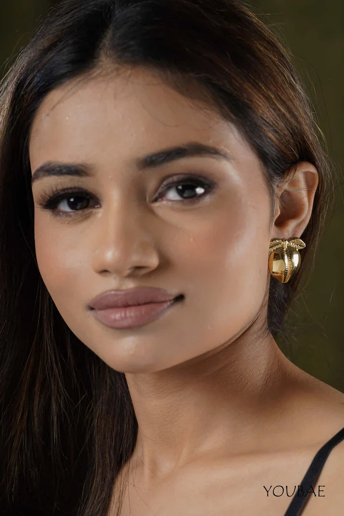 Statement Pear Studs, Anti-Tarnish Steel Earrings