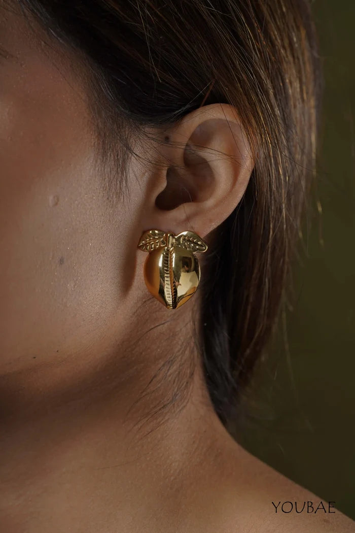 Statement Pear Studs, Anti-Tarnish Steel Earrings