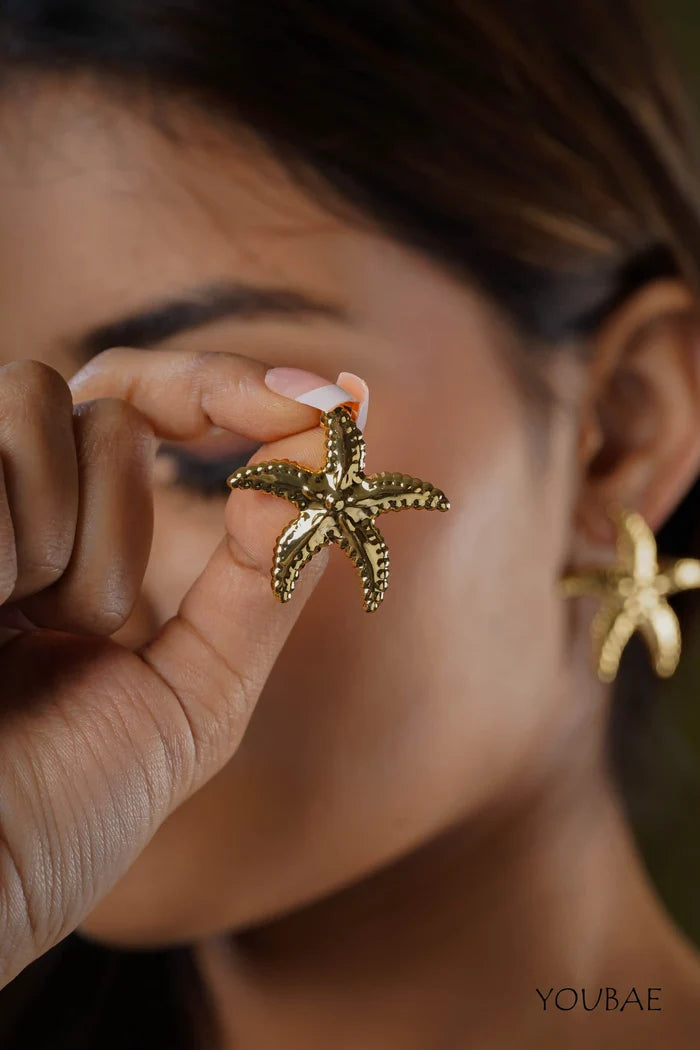 Statement Star Studs, Anti-Tarnish Steel Earrings