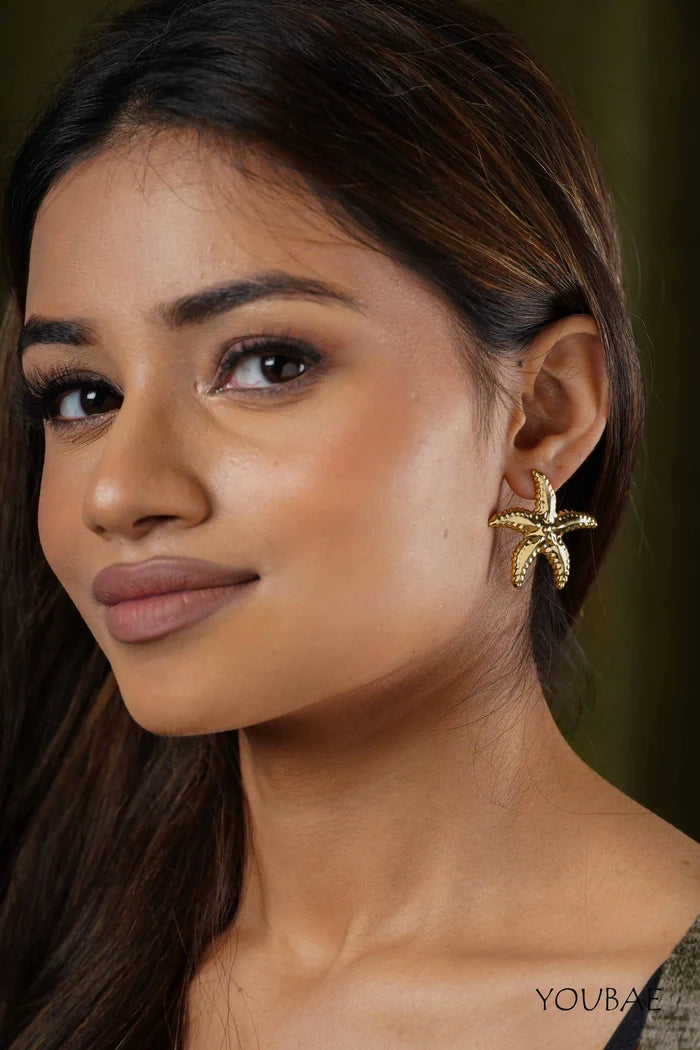 Statement Star Studs, Anti-Tarnish Steel Earrings