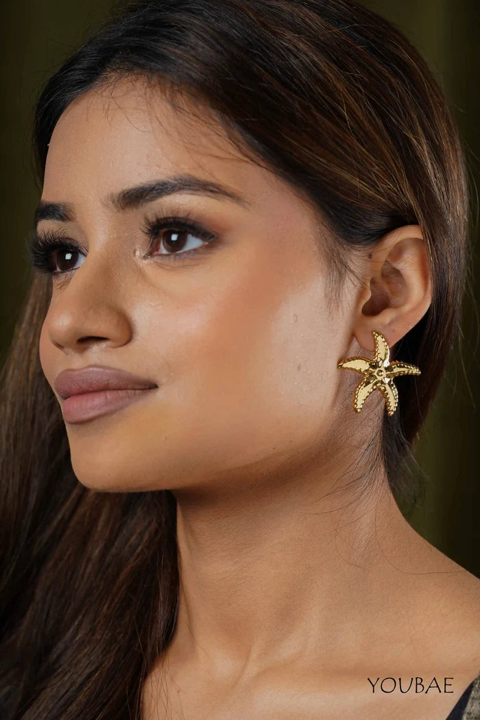 Statement Star Studs, Anti-Tarnish Steel Earrings