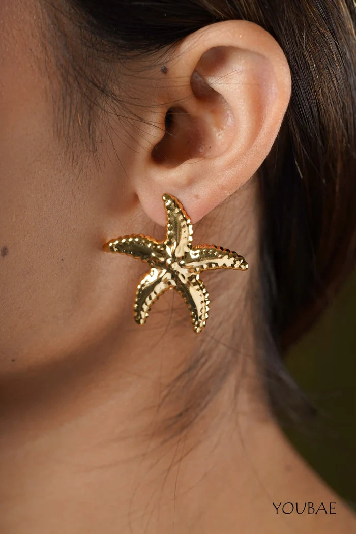 Statement Star Studs, Anti-Tarnish Steel Earrings