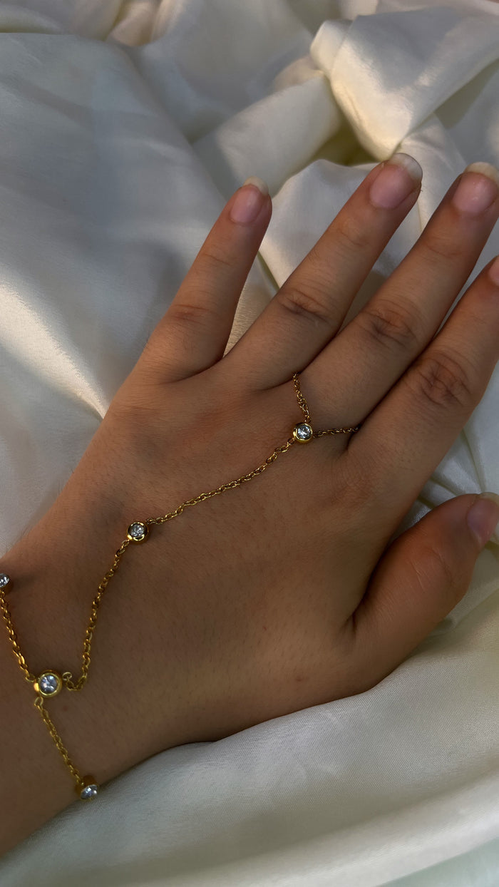 Stone Hand Ring Chain