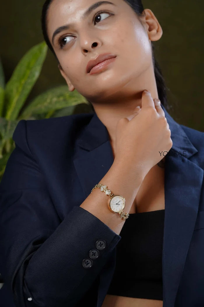 Studded Heart Wrist Watch
