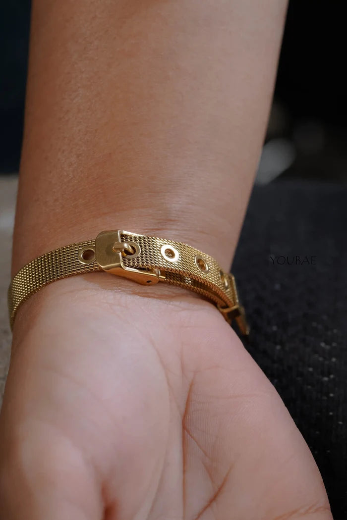 Studded Infinity Free Size Adjustable Wrist Band, Watch Look Alike Bracelet