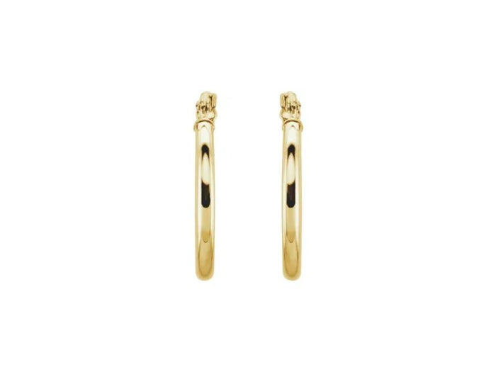 Stuller 20270:163842:P Hoop Earrings – 14K Yellow Gold, 20 mm Polished Tube Design