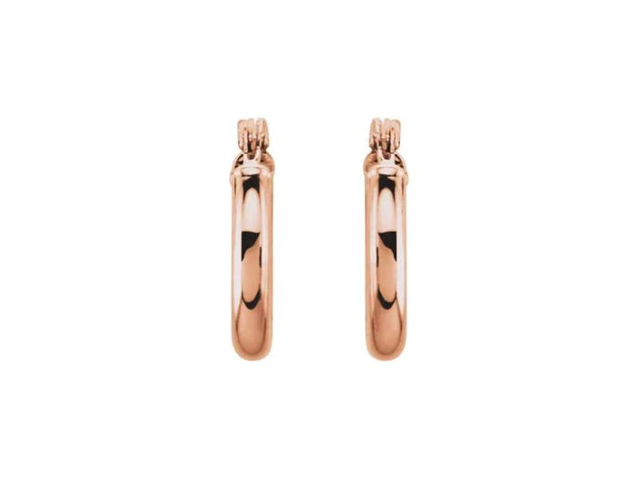 Stuller 20270:6020:P 14K Rose Gold 13mm Huggie Hoop Earrings – Polished Finish