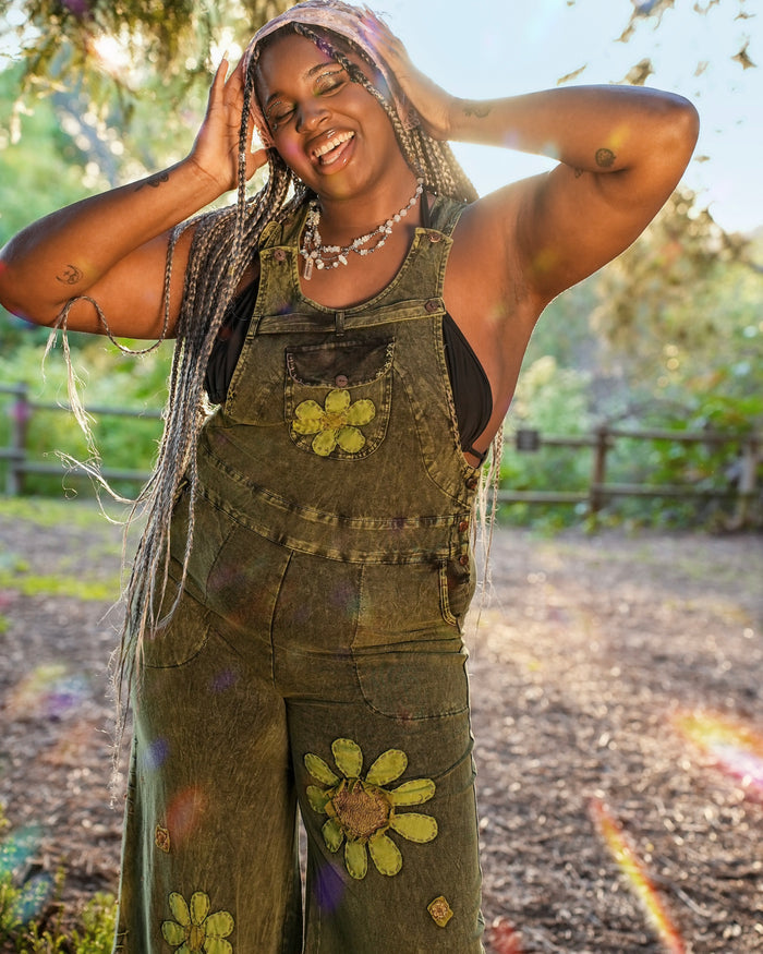 Sunflower State of Mind Overalls - Green