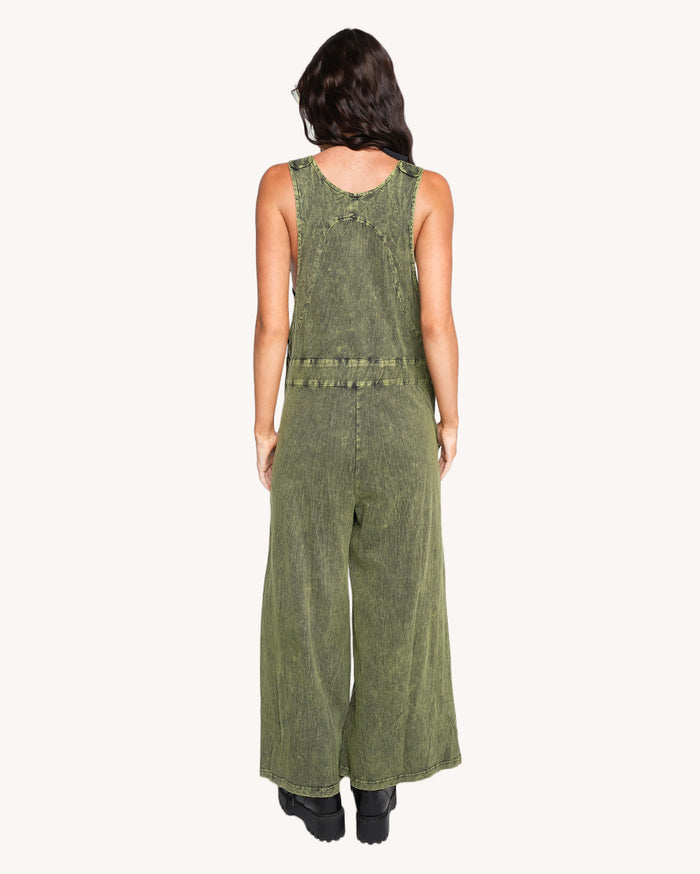 Sunflower State of Mind Overalls - Green