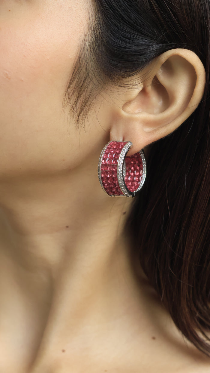 Svetla Invisible Stone Setting AD Hoops