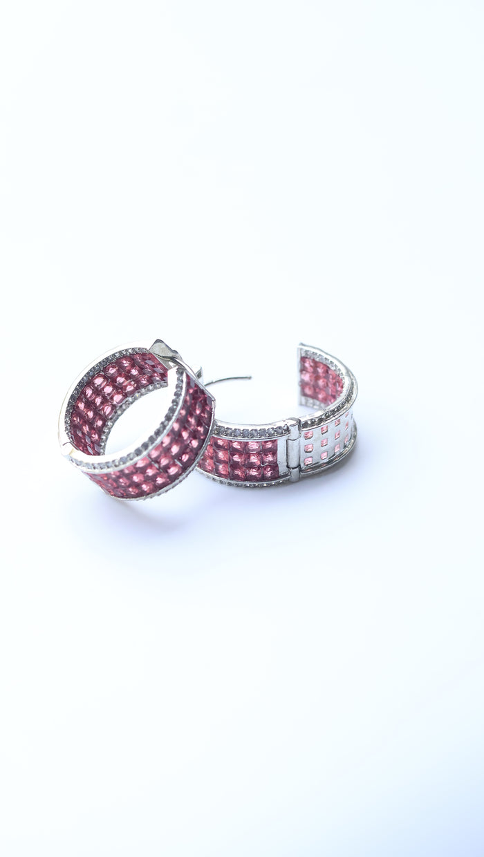 Svetla Invisible Stone Setting AD Hoops