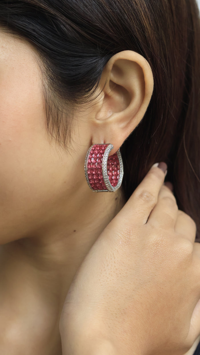 Svetla Invisible Stone Setting AD Hoops