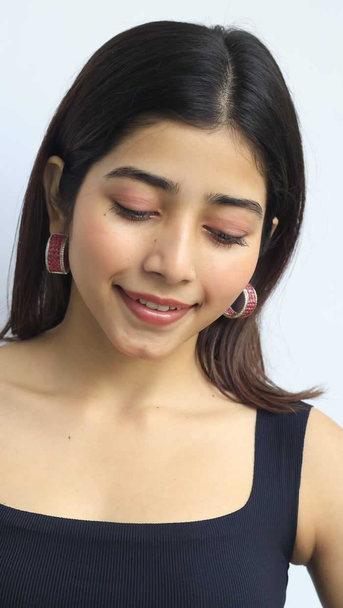 Svetla Invisible Stone Setting AD Hoops