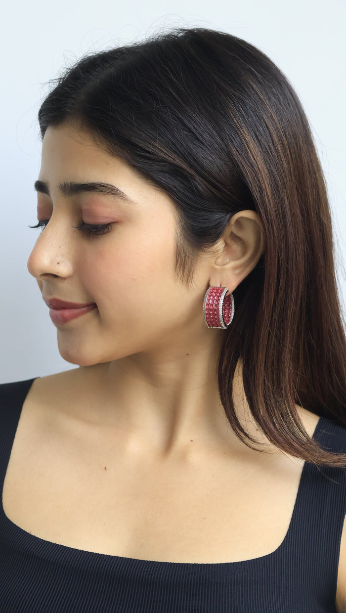 Svetla Invisible Stone Setting AD Hoops