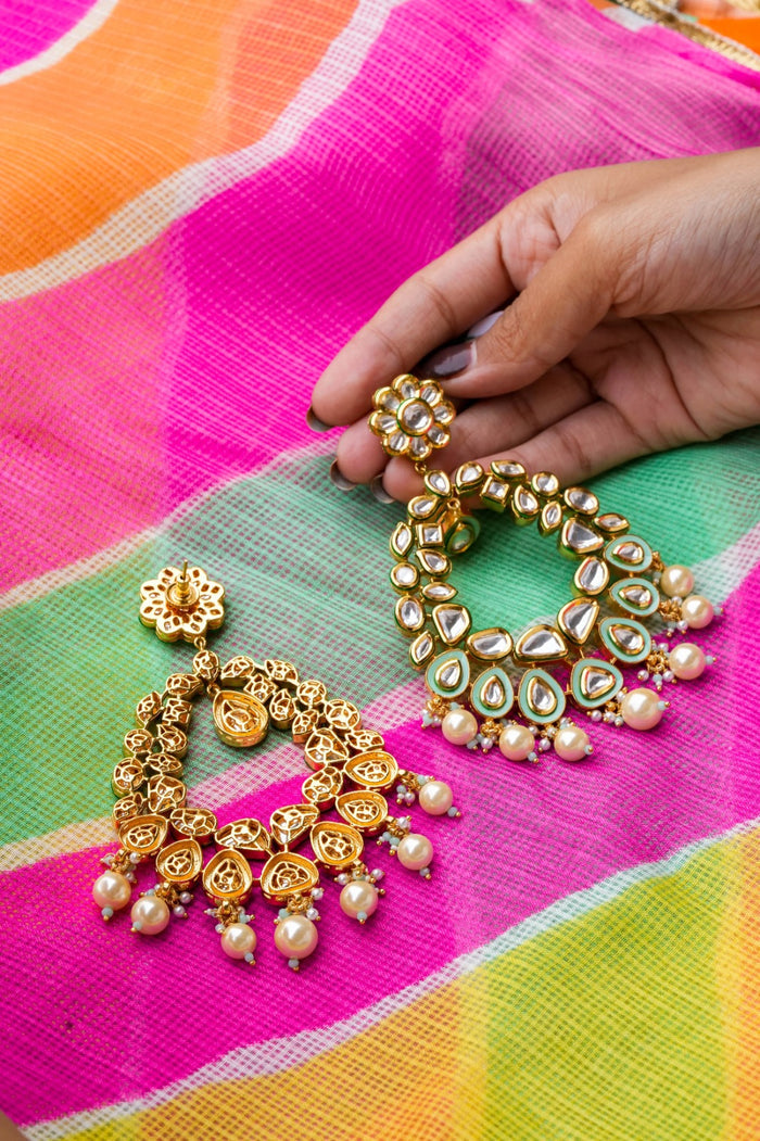 Tahira Kundan Gold Plated Fusion Earrings