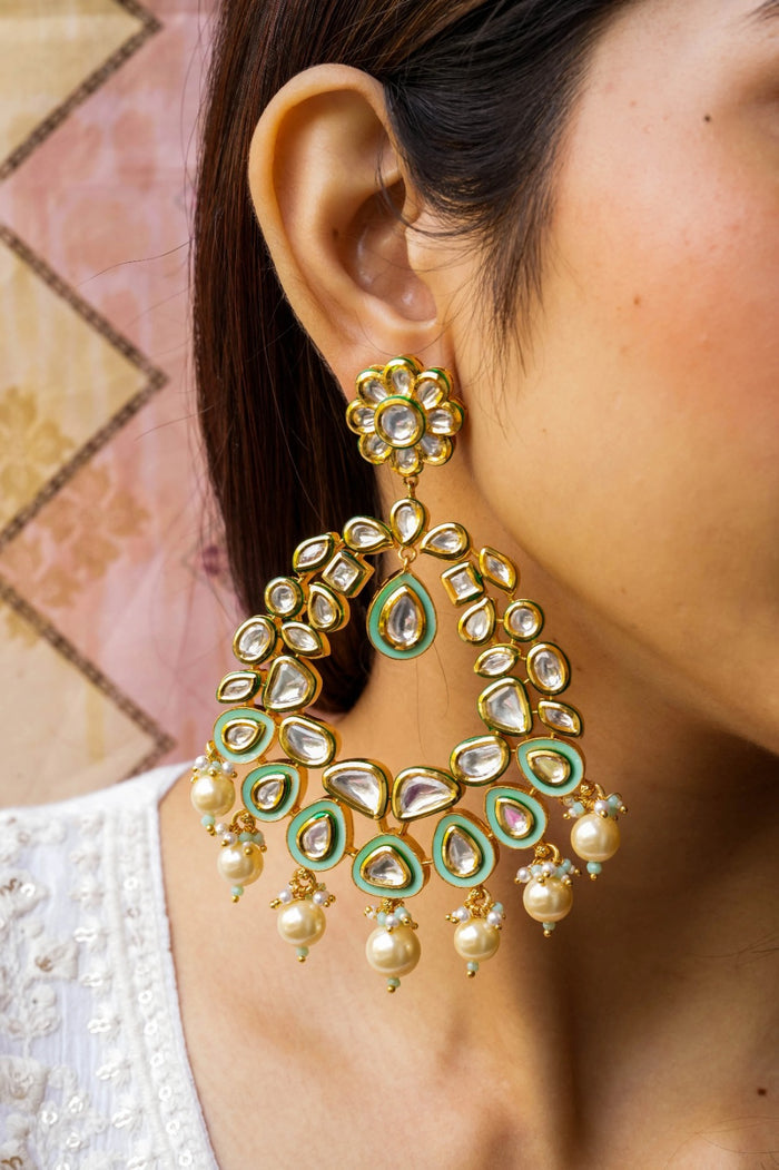 Tahira Kundan Gold Plated Fusion Earrings