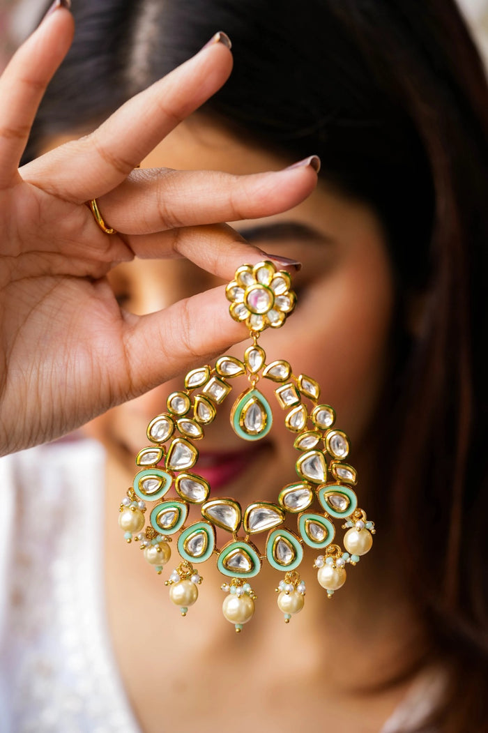 Tahira Kundan Gold Plated Fusion Earrings