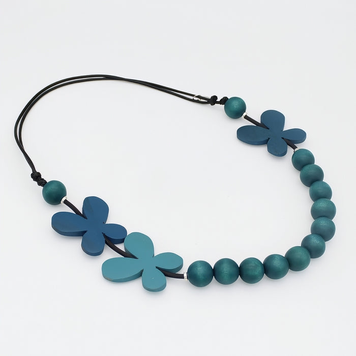 Teal Woodland Wings Necklace