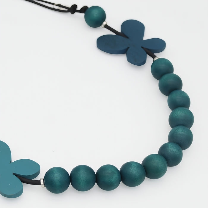 Teal Woodland Wings Necklace