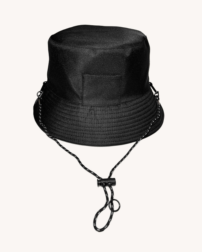 Techno Bucket Hat with Removable Wind Cord