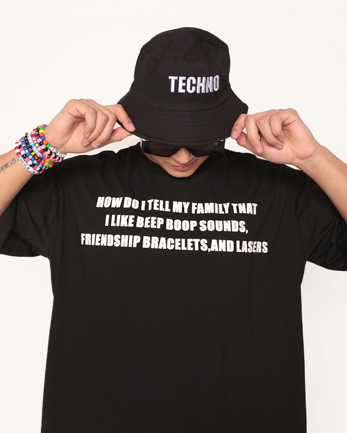 Techno Bucket Hat with Removable Wind Cord