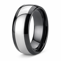 The Alton Black Ceramic Ring for Men with Tungsten Carbide Inlay | 7mm