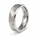 The Bloom Titanium Handcrafted Floral Design Concave Wedding Band-6mm