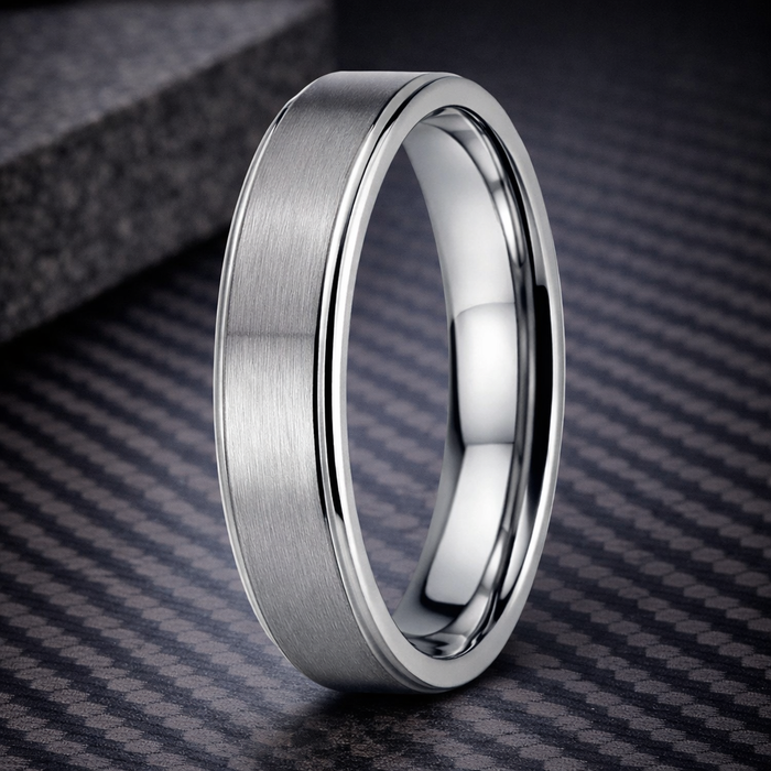 The Bravion Tungsten Wedding Ring with Satin Finish-6mm