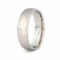 The Chandler Domed Hammered Finish White Tungsten Ring 6mm