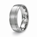 The Comfort Men's Cobalt Chrome Wedding Band with Satin Finish and Two Grooves | 8mm