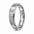 The Frostline Tungsten Wedding Ring with Satin Finish and Grooves-7mm