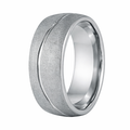 The Frosty Men's Tungsten Ring with Stoned Frosted Finish and Swirl Center - 8mm