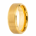The Monarch Gold-Plated Tungsten Satin-Finish Wedding Band with Polished Edges | 8mm