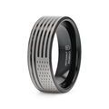 The Patriot American Flag Engraved Flat Polished Black Tungsten Band 6mm