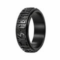The Runic Alphabets Fidget Spinner Ring in Stainless Steel 8mm