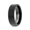The San Antonio Flat Black Tungsten Brushed Finish Mens Ring 6mm or 8mm
