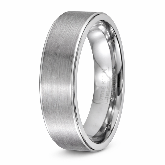 The Sterling Tungsten Wedding Band with Satin Finish - 7mm