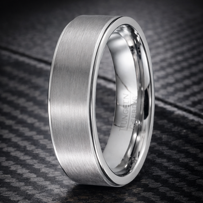 The Sterling Tungsten Wedding Band with Satin Finish - 7mm
