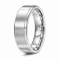 The Summit Men's White Tungsten Ring with Flat Profile and Polished Edges | 7mm