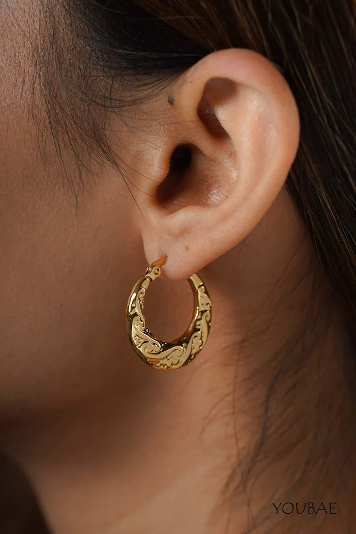 Thea Hoops, Anti-Tarnish Steel Earrings