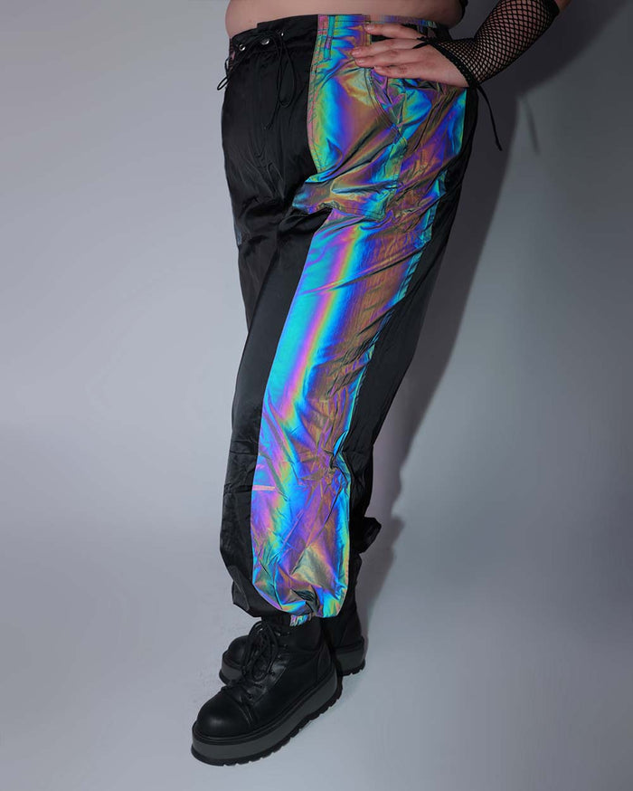 Time 2 Get Lit Rainbow Reflective Cargo Joggers-Black/Rainbow-Curve1-Reflective--Jasmin---1X