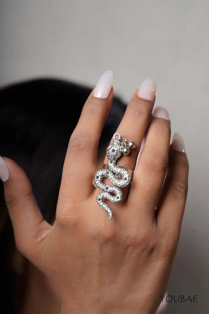 Tishala Free Sized - Adjustable, Bohemian Oxidised Ring